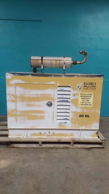 20 KW Elliott MagneTek #20-RN, NG/LP generator set, 120/240 Volts, 1 phase, 693 hours, AS IS