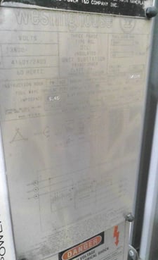 7500 KVA 13800 Delta Primary, 4160Y/2400 Secondary, Westinghouse