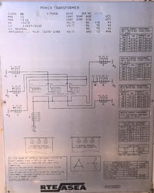 12000/13440 KVA 12470 Delta Primary, 4160Y/2402 Secondary, Rte Asea