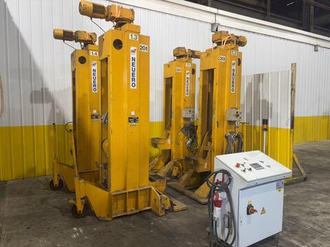 Image for 80 Ton, Neuero/Railquip #GEDI-3277, mobile jack lift set, (4) 20 Ton jacks, 78" lift, 63" travel, 2002