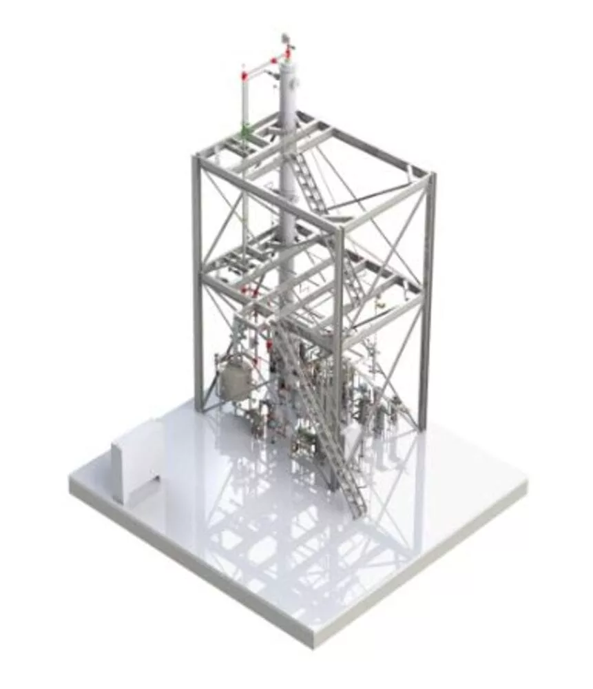 54" diameter x 25' high Maratek, Fractional Distillation Packed Column, chilled water shell & tube condenser