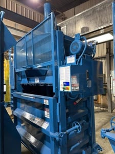 72" width x 42" D x 48" H JV Manufacturing #VB-72-H-DC, deep chamber vertical baler, 15 HP, 7" cylinder, 52"