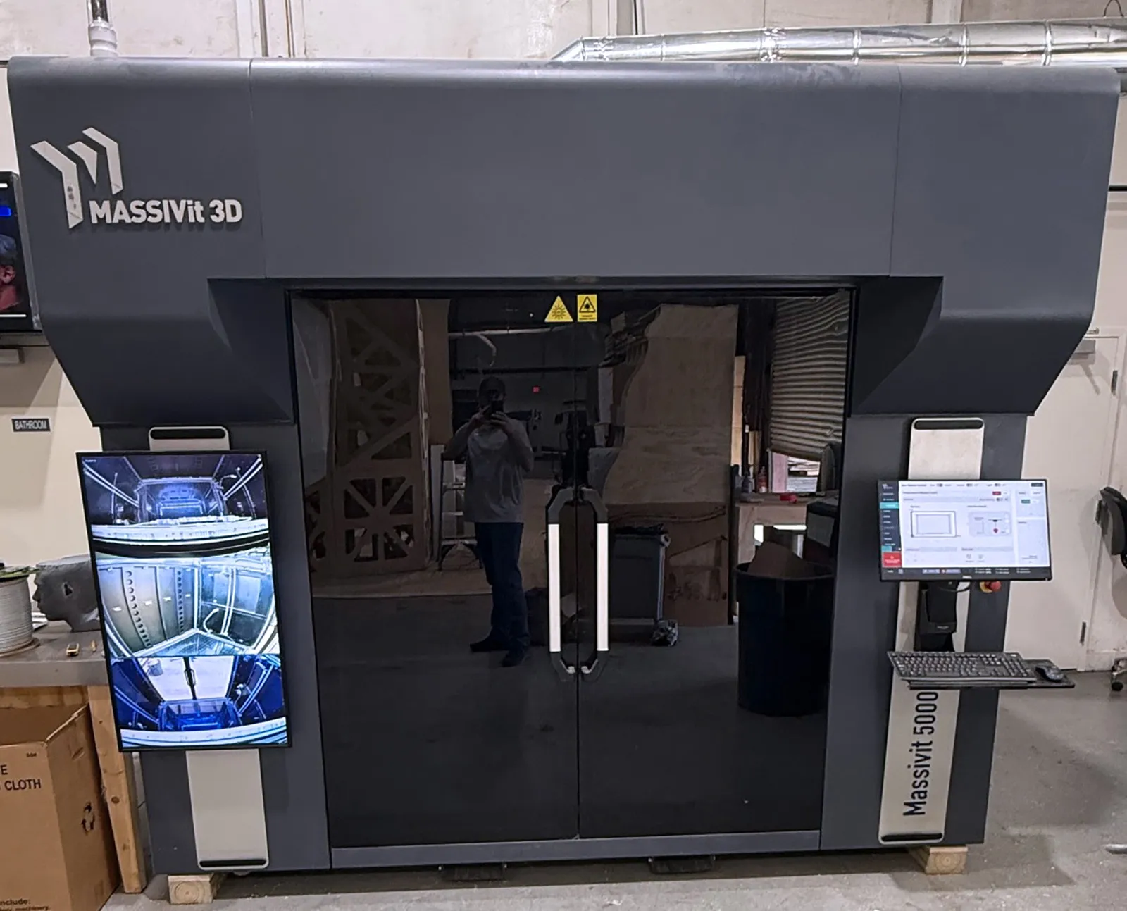 Massivit #5000, large format 3D printer, 57" x 44" x 71" build, 500 lb, 2 print heads, 300 mm/sec, 2021