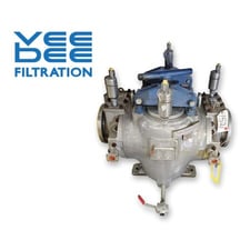 6" Vee Bee #NB-Gate-Dual-Strainer, Stainless Steel screw gate strainer, 180 micron, 425 PSI @ 175°F, 1170 lb.