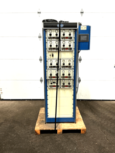Automatic gun tower, Nordson #5C, Versa Spray II, Tribumatic II, 120/240 V., 50/60 Hz