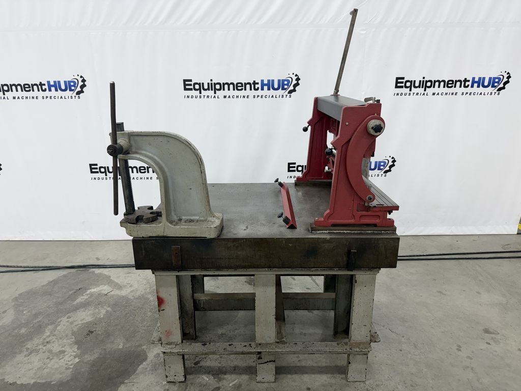 30" Central Machinery shear, press brake & slip roll, Dake #1 arbor press, Challenge Machinery Co. 36" x 48"