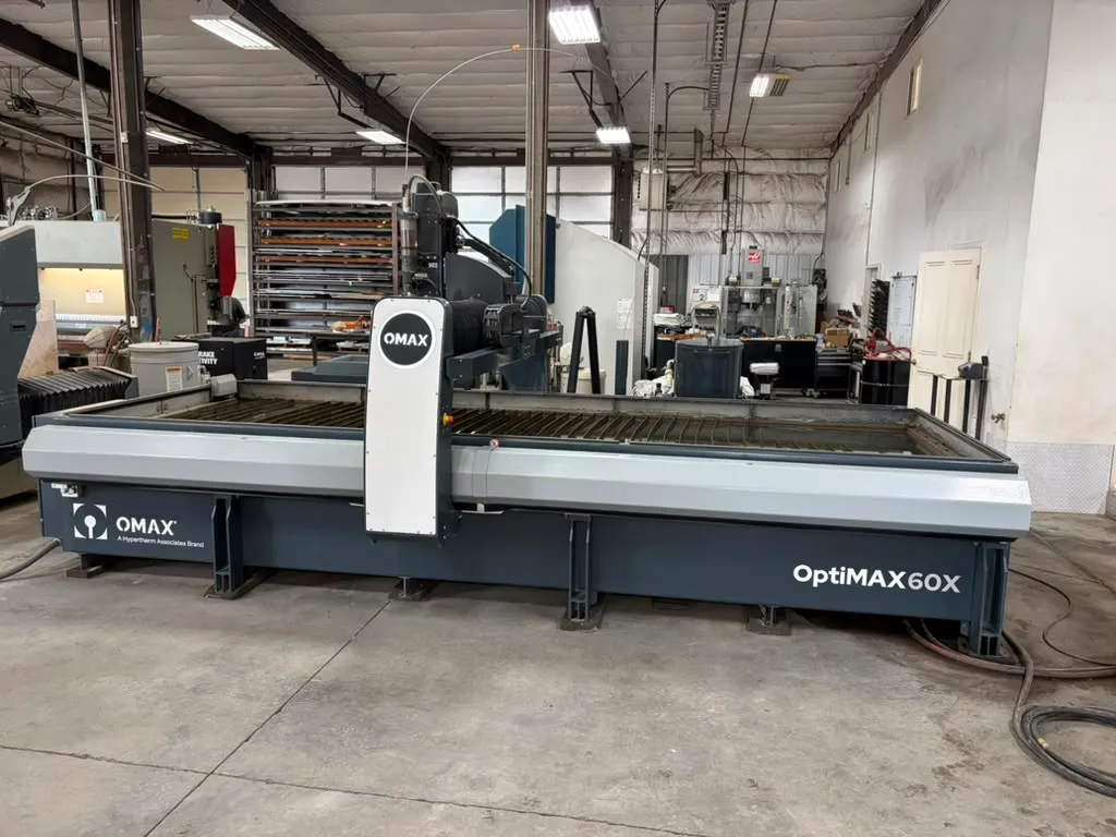 Omax #Optimax-60X, 5-Axis CNC Waterjet, 5.1' x 13' table, 40 HP, 60,000 psi, 350 IPM traverse, 600 lb.