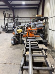 12.75" x 12.75" HEM Saw #H90A-C, automatic horizontal band saw, 3 HP, 154" blade, 0-24" bar feed, carbide