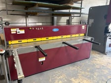 10 gauge x 8' GMC #HS-0810-MD, hydraulic power squaring shear, 26" manual Back Gauge, 16" throat, 7.5 HP