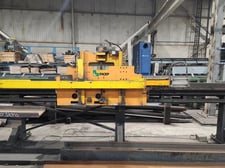 Ficep #1203DJB, CNC Beam/Drill Line, 48" wide material, double miter saw, 70' infeed conveyor, 2006