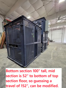 PFlow Mechanical Vertical Reciprocating Conveyor, 2500 Lb Capacity, 2 Stop, Brand New