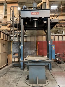 200 Ton, Dake #19-525, H-Frame Traveling-Head Hydraulic Straightening Press, 40" Stroke, 150" Head Travel
