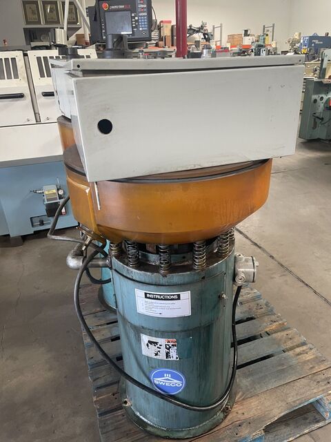 1.2 cu.ft. Sweco #FM-1.2C, Vibratory Finishing Mill, 29" diameter bowl, 9.5" channel, 9" deep, 1/3 HP, 1200