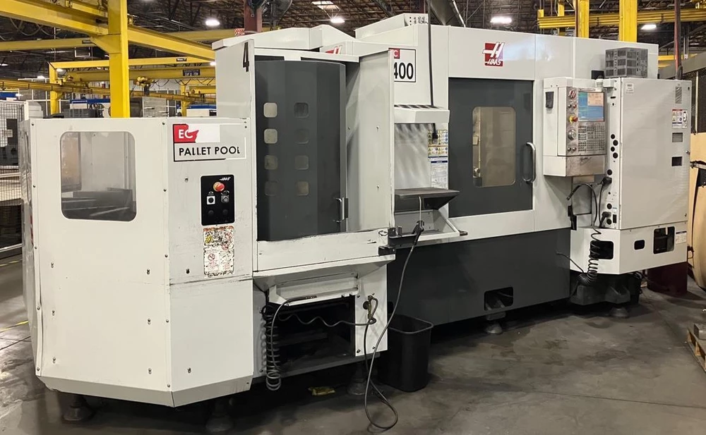 Haas #EC-400PP, horizontal machining center, 15.75" pallet, 20" X, 20" Y, 20" Z, 12,000 RPM, 70 automatic