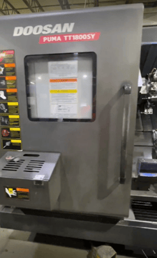 Doosan #Puma-TT1800SY, CNC lathe, 2.6" bar, 8" chuck, 27" centers, 9" turning diameter, 12 station turret
