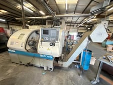 Okuma #Crown-762S-BB, CNC lathe, 15.7" swing, 3.1" bar, 10" chuck, 22.2" centers, 10.63" turning diameter, 12