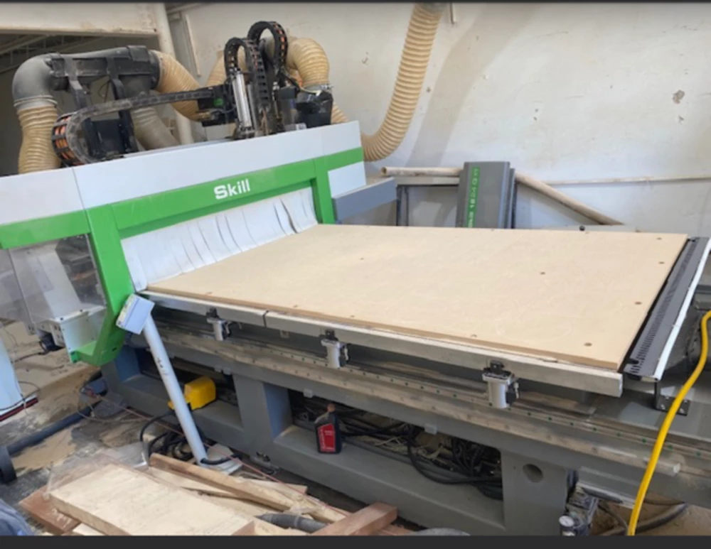 Biesse #SKILL-1224-GFT, CNC router, 48" x 96" table, vacuum hold down, 24,000 RPM, 14.85 HP, 12 position ATC