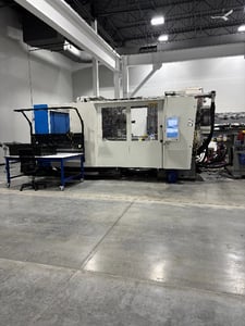 900 Ton, 217 oz., Krauss Maffei #900-1200GX, injection molding machine, 46.46" x 39.4" tie bars, 60.35"