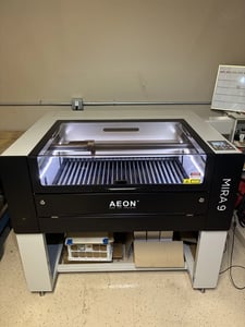 Aeon #Mira-9, 100 watt laser engraver, 35-1/2" x 23-5/8" work area, 5-7/8" Z travel, Ruida DSP control, 1,000