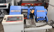 8.66" x 15.75" Weilishi #GWK4028, horizontal band saw, 11.02" round capacity, 4 HP, 137.99" x 1.06" blade