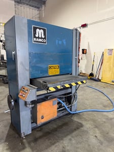 36" Ramco, wide belt sander, single head, conveyor feed table, dust extraction ports