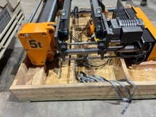 5 Ton, Harrington #RYU-050B25HDD4, Wire Rope Trolley Hoist, NEW Never Used