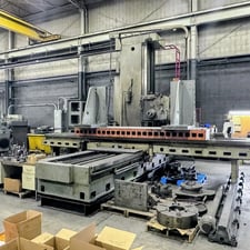 6" Giddings & Lewis #H6T, heavy duty table type horizontal boring mill, 36" spindle travel, 144" X, 120" Y