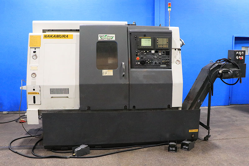 Nakamura Tome #SC-250, 2-axis CNC lathe, 22" swing, 2" bar, 8" 3-jaw chuck, 13.77" diameter, 23.62" length