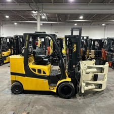 12,000 lb. Yale #GLC120VX, Forklift, 163" max. lift height, 85" lowered mast height, 72" Cascade roll clamp