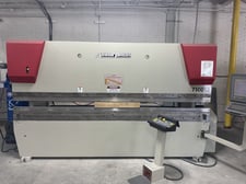 100 Ton, Accurpress #710012, CNC hydraulic press brake with 2-Axis Back Gauge, 12' overall, 124" between