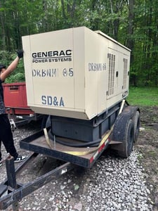 50 KW Generac #SD050, diesel generator set, Daewoo engine, 1/3PH, 292 hours, w/ trailer