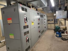 3000 Amps General Electric, Metal Enclosed Switchgear Lineup w/ Integrated Transformer, 7 Sections, 480 x