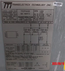 12000/16000 KVA 24940 Delta Primary, 12470Y/7200 Secondary, Transelectrix Technology