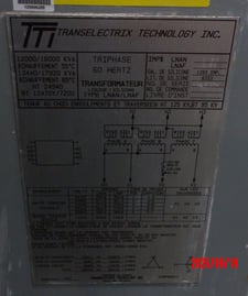 12000/16000 KVA 24940 Delta Primary, 12470Y/7200 Secondary, Transelectrix Technology