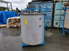 Polyethylene Copper Sulphate Storage Tank, 80" L x 58" width x 60" H, 3/4 HP Baldor DC agitator, 1750 RPM