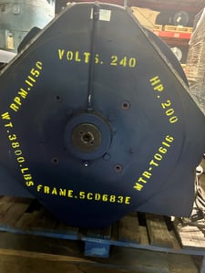 200 HP 1150/1800 RPM General Electric, Frame CD683E, 240 VA, 240 VF, Rebuilt, electrically OK