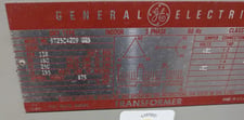 118 KVA 460 Primary, 133/230Y Secondary, General Electric, Dry Type Transformer