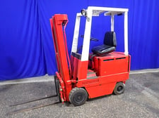 3,000 LB Caterpillar #MC30, Electric Forklift, 74.5" Lift Height, 4" X 42" Forks, Solid Cushion Tires, 48 V.