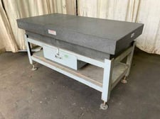 36" x 72" x 12" Pratt & Whitney, black granite surface plate with stand