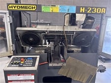 9" x 9" Hydmech #H-230A, horizontal band saw, 9' 8" x 1" blade, 50-350 SFM, 2200 lb., 240 V., 2013