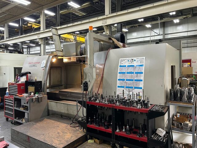 Leadwell #MCV-2200, 3-Axis CNC Vertical Machining Center, 86.6" X, 40" Y, 31.4" Z, 94.4" x 37.7" table, 35