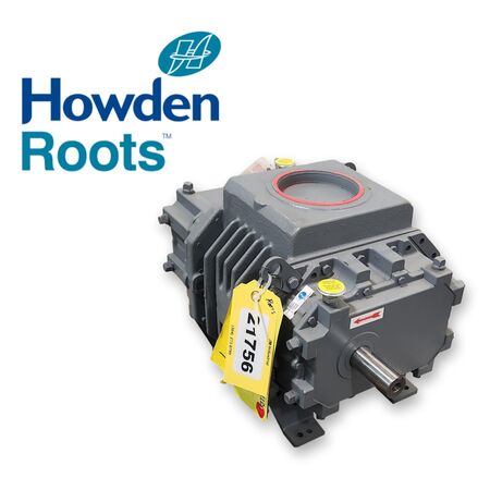 900 cfm, Howden Roots #409-RAM-JH, rotary positive blower, 18 PSI., 16" Hg vacuum, 5" FPT, 1.5" shaft, 4000