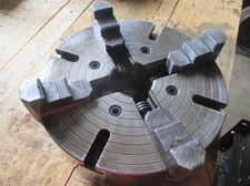 12" Skinner, 4-Jaw Lathe Chuck, 2-1/4"-6 threaded back, 2.75" center hole diameter, chuck key
