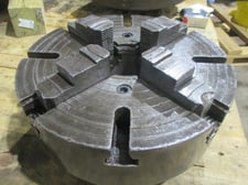 12" Skinner, 4-Jaw Lathe Chuck, L1 back, chuck key