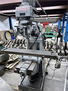 Enco, vertical knee mill, 10" x54" tbl., 2 HP, R-8, 78-4800 RPM, variable speed head, X-axis power feed