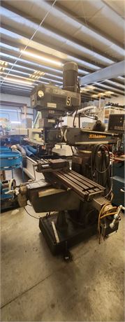 Lagun #FTV-2S, vertical mill, 10" x55.25" tbl., 38" X, 16" Y, 16" Z, 22.4" ram travel, 750 lb. table load, 3