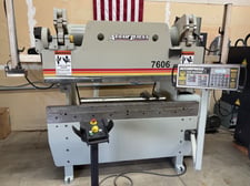 60 Ton, AccurPress #7606, hydraulic press brake, 6' overall, 8" stroke, light curtains, 2005
