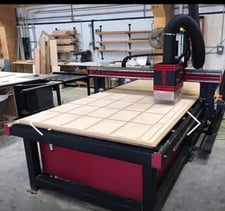 Boss #BS-408, CNC router, 4' x 8' table, 8 ATC, 10 HP HSD spindle, 10 HP vacuum blower, AC servo, rack &