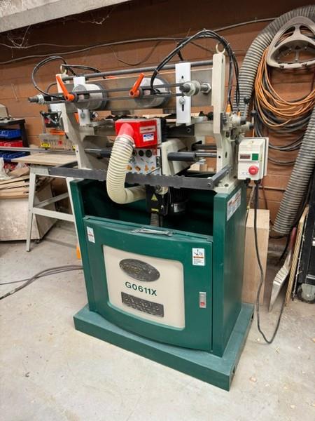 Grizzly #G0611X, dovetail machine, 16.5" width x 59" H max. workpiece, 2.375" max. thickness, 1 HP, 18,500