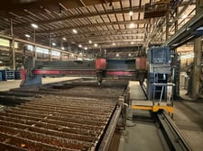 Koike Aronson #VGM-5000, CNC Plasma Gantry Plate Cutting Machine, two 25' x 17' tables, 2" thick max, 2012